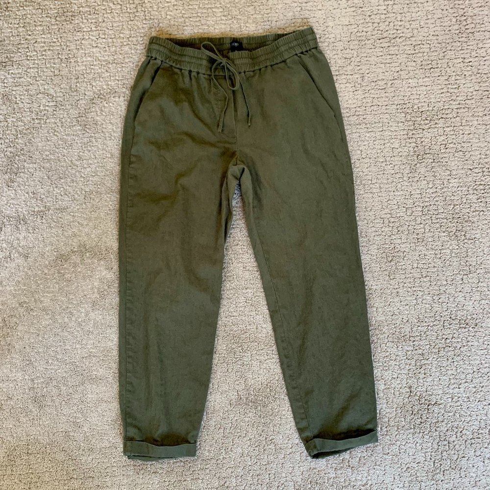 J. Crew Linen-cotton drawstring pant